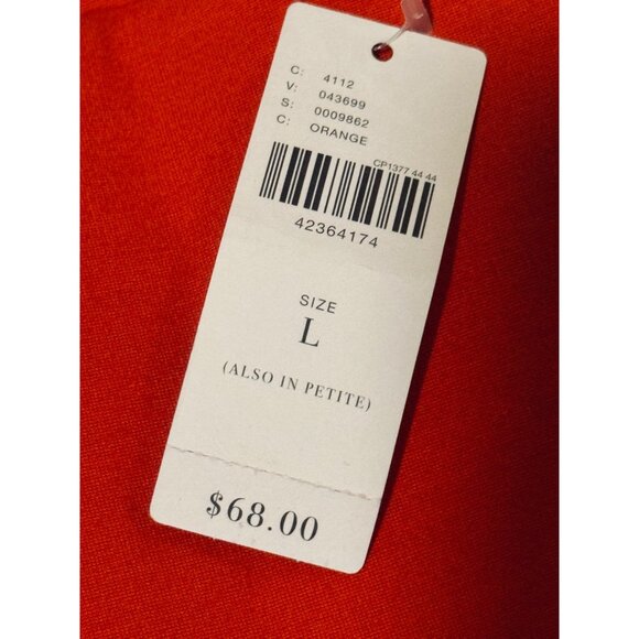 Deletta By Antropologie Elegant Off-The-Shoulder Orange Top.Size L  Cotton Blend - Picture 9 of 9